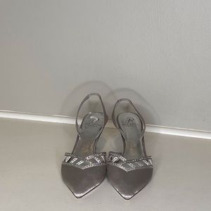 Adrianna Papell Silver Heels, never worn